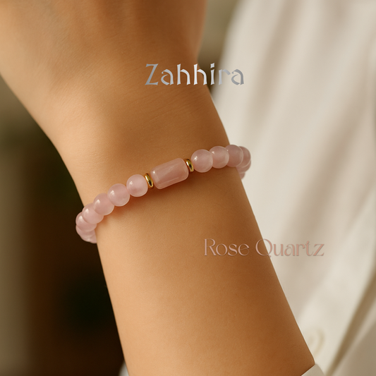 Rose Quartz Bracelet with centre stone